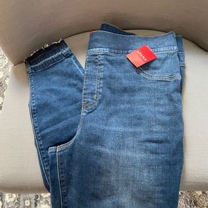 Spanx lightly distressed skinny jeans
